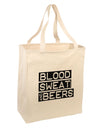 Blood Sweat and Beers Design Large Grocery Tote Bag by TooLoud-Grocery Tote-TooLoud-Natural-Large-Davson Sales