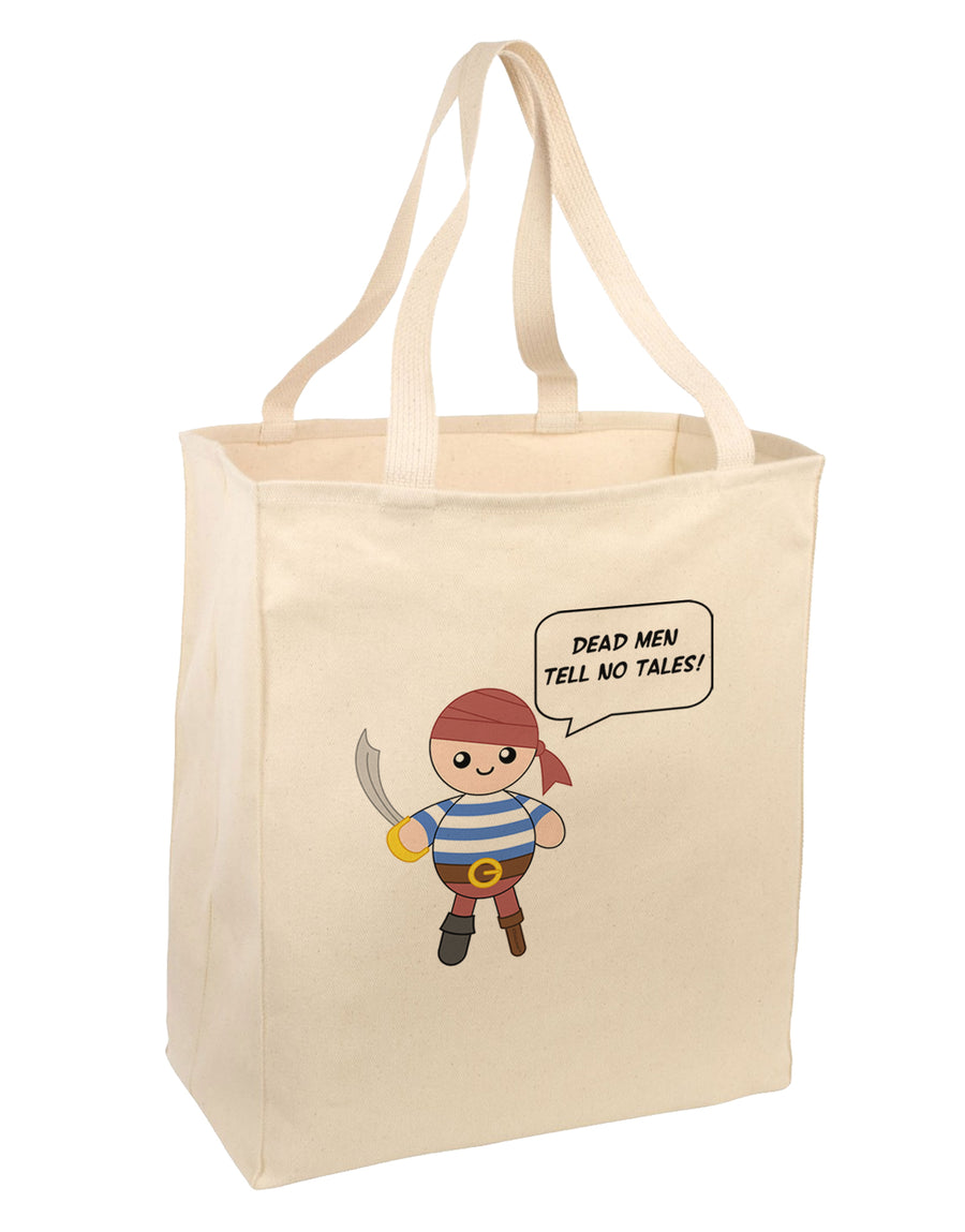 Dead Men Tell No Tales - Petey the Pirate Large Grocery Tote Bag-Grocery Tote-TooLoud-Natural-Large-Davson Sales