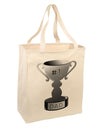 Number One Dad Trophy - Grayscale Large Grocery Tote Bag-Grocery Tote-TooLoud-Natural-Large-Davson Sales