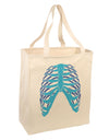 Human Blue Skeleton Bones Ribcage Large Grocery Tote Bag-Grocery Tote-TooLoud-Natural-Large-Davson Sales