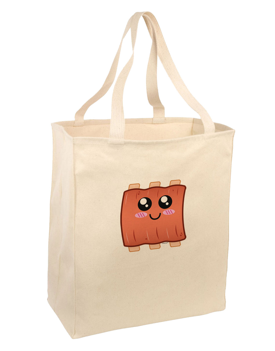 Cute Ribs Large Grocery Tote Bag-Grocery Tote-TooLoud-Natural-Large-Davson Sales