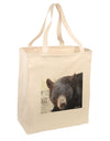 Staring Black Bear Large Grocery Tote Bag-Natural-Grocery Tote-TooLoud-Natural-Large-Davson Sales