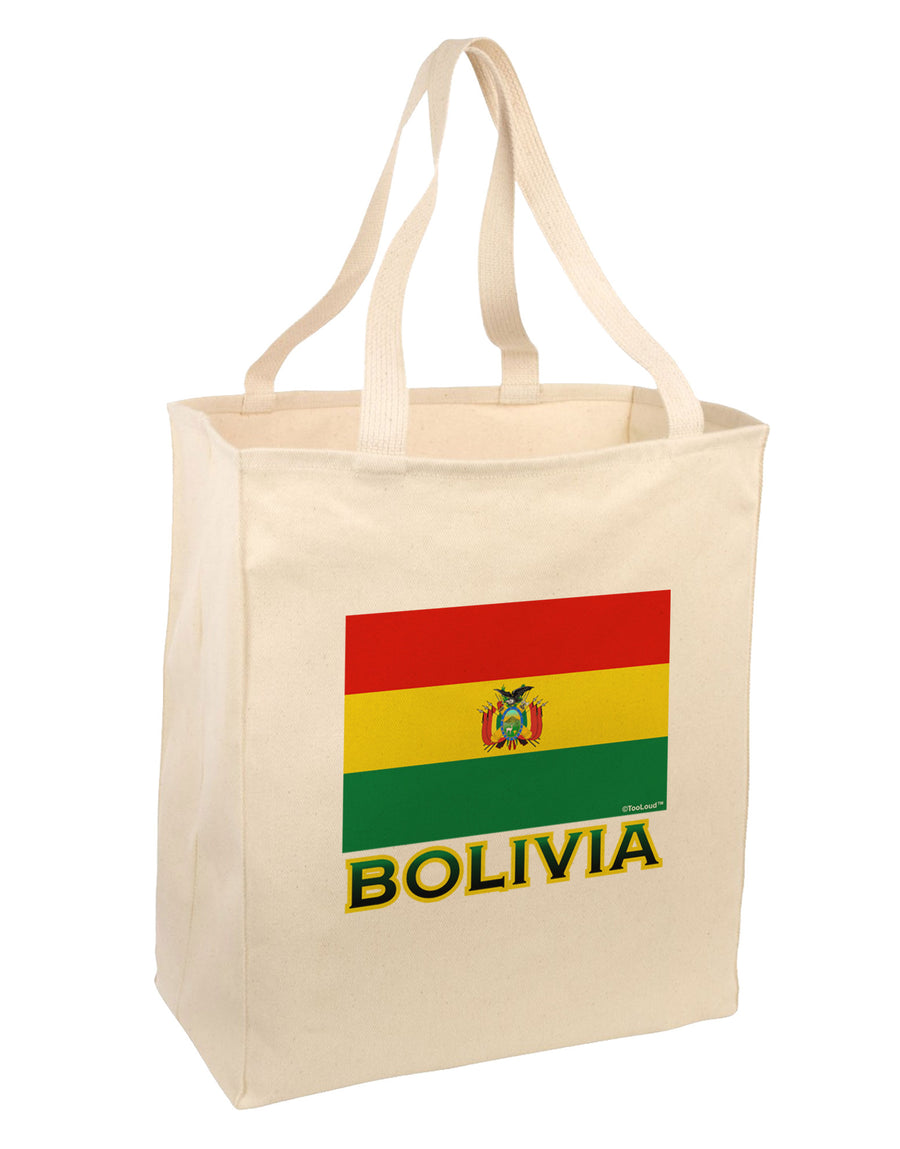 Bolivia Flag Large Grocery Tote Bag-Grocery Tote-TooLoud-Natural-Large-Davson Sales