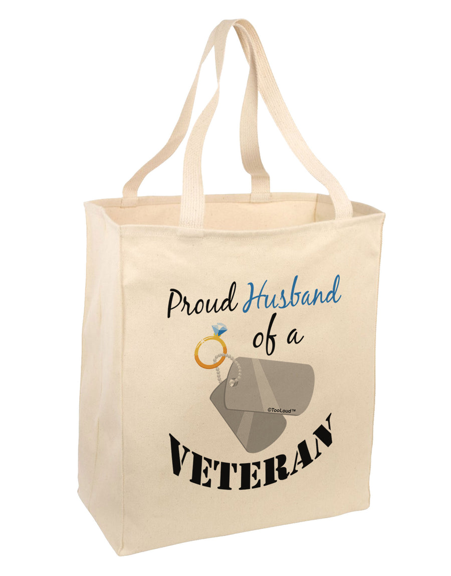 Husband of Veteran Large Grocery Tote Bag-Grocery Tote-TooLoud-Natural-Large-Davson Sales