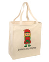 Santa's Little Helper Christmas Elf Girl Large Grocery Tote Bag-Grocery Tote-TooLoud-Natural-Large-Davson Sales