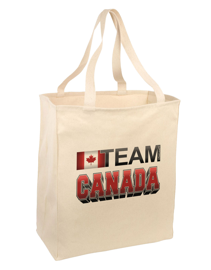 Sporty Team Canada Large Grocery Tote Bag-Natural-Grocery Tote-TooLoud-Natural-Large-Davson Sales