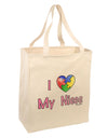 I Heart My Niece - Autism Awareness Large Grocery Tote Bag by TooLoud-Grocery Tote-TooLoud-Natural-Large-Davson Sales