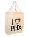 I Heart Phoenix Large Grocery Tote Bag-Natural-Grocery Tote-TooLoud-Natural-Large-Davson Sales