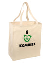 I Heart Zombies - Bio Hazard Heart Green Large Grocery Tote Bag-Grocery Tote-TooLoud-Natural-Large-Davson Sales