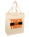 Trick or Treat Text Large Grocery Tote Bag-Grocery Tote-TooLoud-Natural-Large-Davson Sales