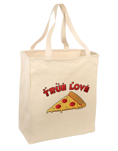 TooLoud True Love - Pizza Large Grocery Tote Bag-Natural-Grocery Tote-TooLoud-Natural-Large-Davson Sales