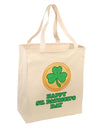 Shamrock Button - St Patrick's Day Large Grocery Tote Bag by TooLoud-Grocery Tote-TooLoud-Natural-Large-Davson Sales