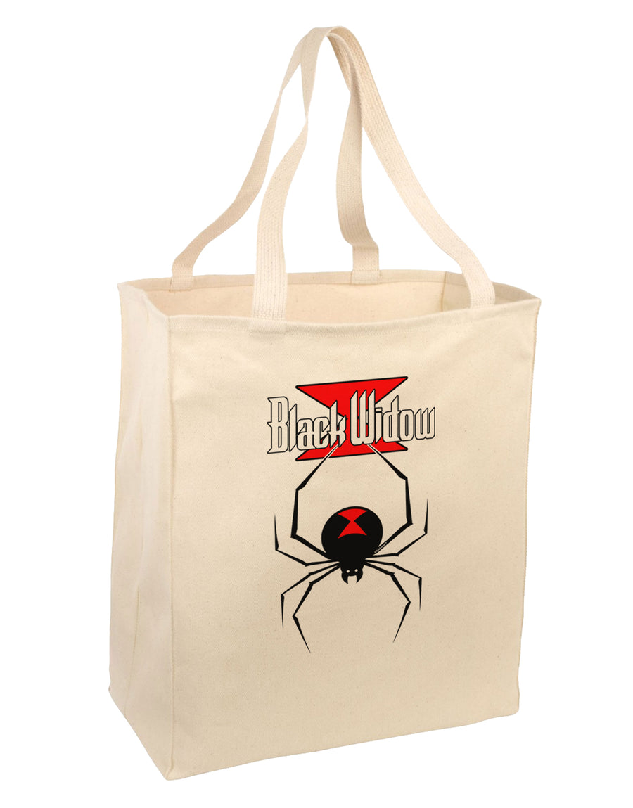 Black Widow Spider Design - Logo Large Grocery Tote Bag-Grocery Tote-TooLoud-Natural-Large-Davson Sales