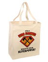 Fire Fighter - Superpower Large Grocery Tote Bag-Grocery Tote-TooLoud-Natural-Large-Davson Sales