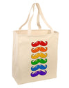 Colorful Rainbow Mustaches Large Grocery Tote Bag-Grocery Tote-TooLoud-Natural-Large-Davson Sales