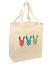 Scary Bunny Tri-color Large Grocery Tote Bag-Grocery Tote-TooLoud-Natural-Large-Davson Sales