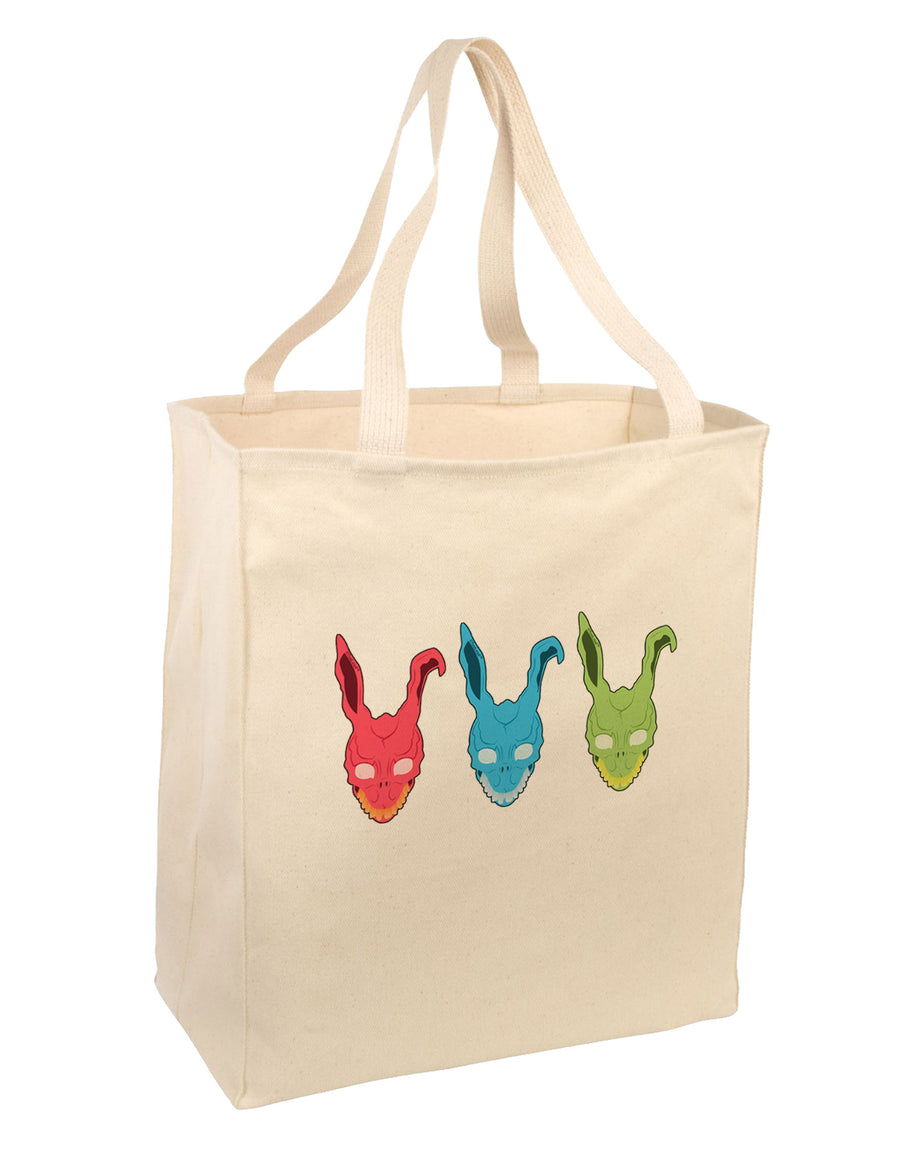 Scary Bunny Tri-color Large Grocery Tote Bag-Grocery Tote-TooLoud-Natural-Large-Davson Sales