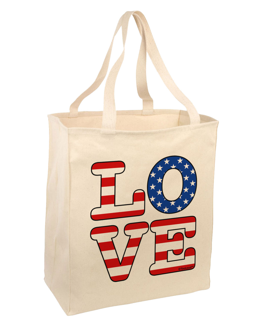 American Love Design Large Grocery Tote Bag by TooLoud-Grocery Tote-TooLoud-Natural-Large-Davson Sales