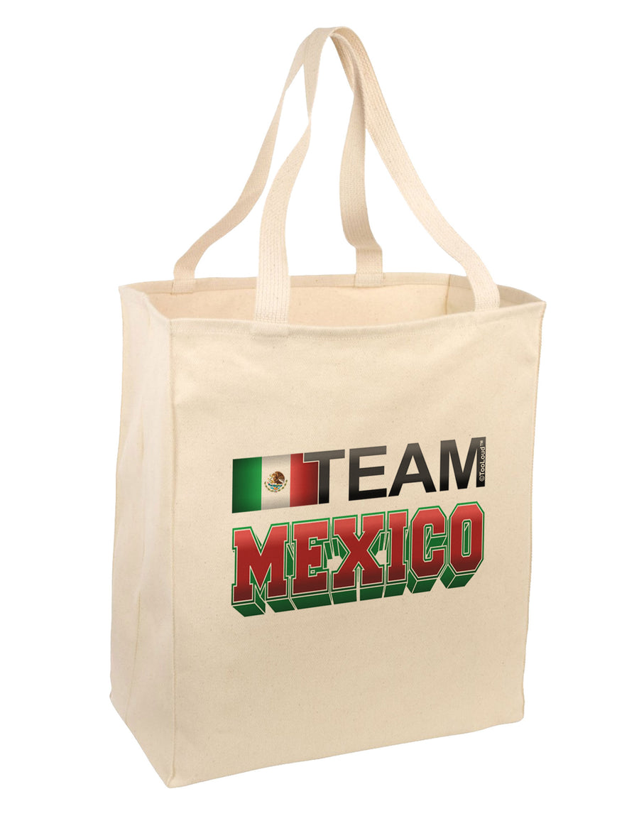 Sporty Team Mexico Large Grocery Tote Bag-Natural-Grocery Tote-TooLoud-Natural-Large-Davson Sales