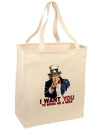 Uncle Sam I Want You to Bring me a Beer Large Grocery Tote Bag-Grocery Tote-TooLoud-Natural-Large-Davson Sales