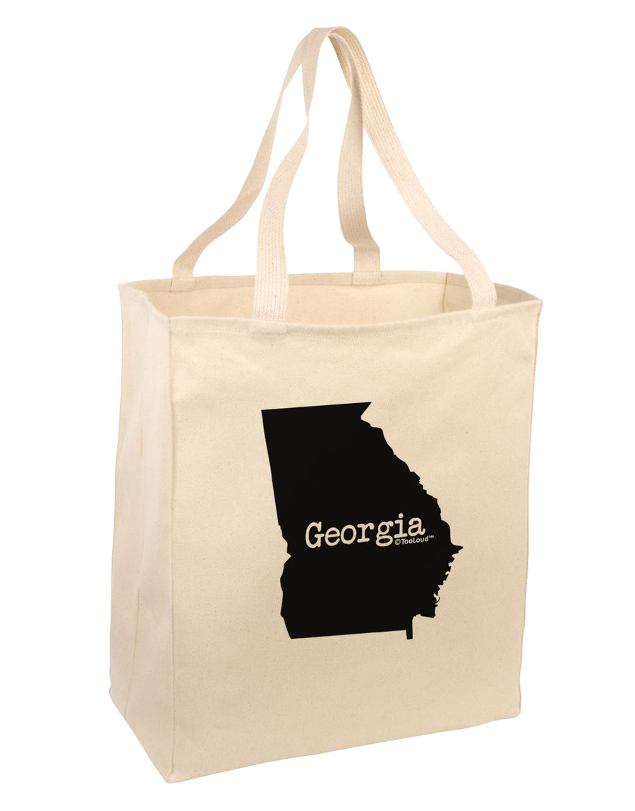 Georgia - United States Shape Large Grocery Tote Bag-Grocery Tote-TooLoud-Natural-Large-Davson Sales