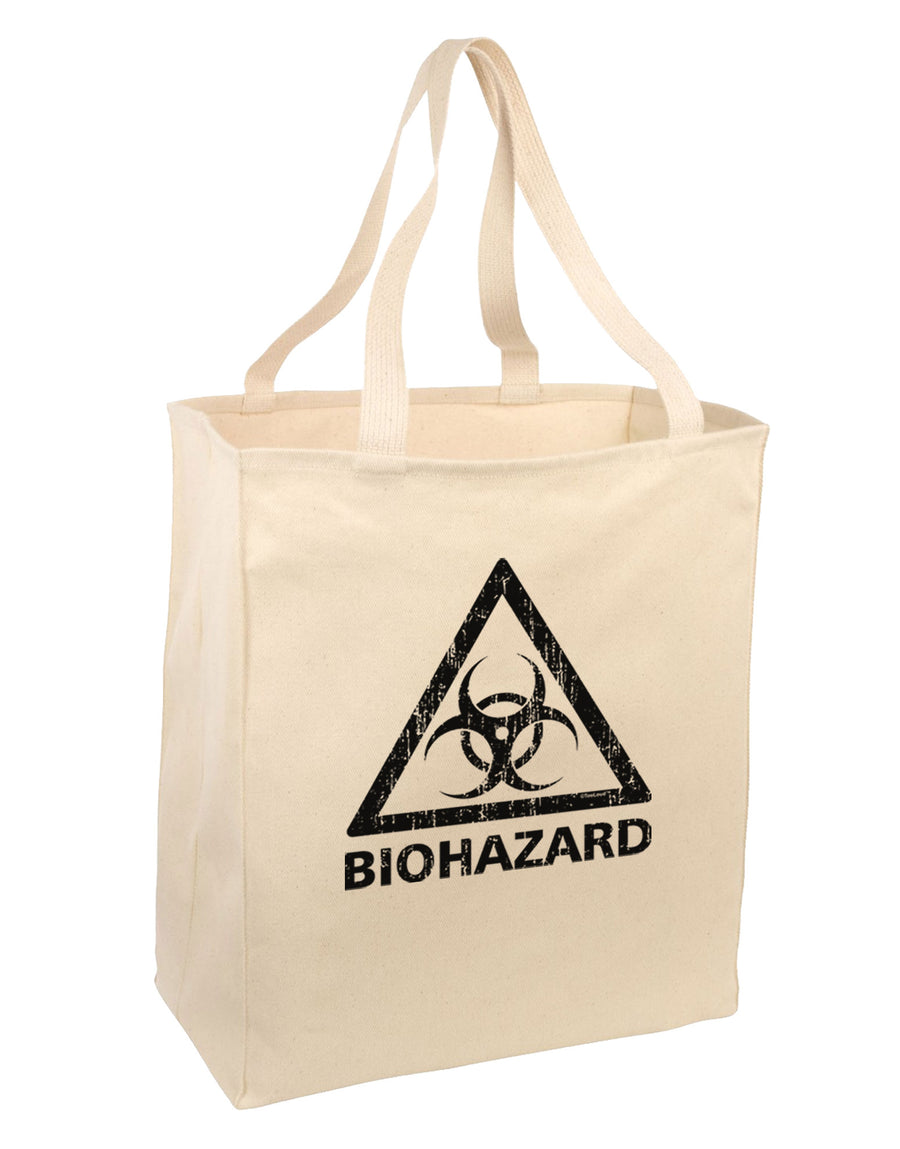 Biohazard Sign Distressed Large Grocery Tote Bag-Grocery Tote-TooLoud-Natural-Large-Davson Sales