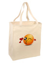 Kissy Face Emoji Large Grocery Tote Bag-Grocery Tote-TooLoud-Natural-Large-Davson Sales