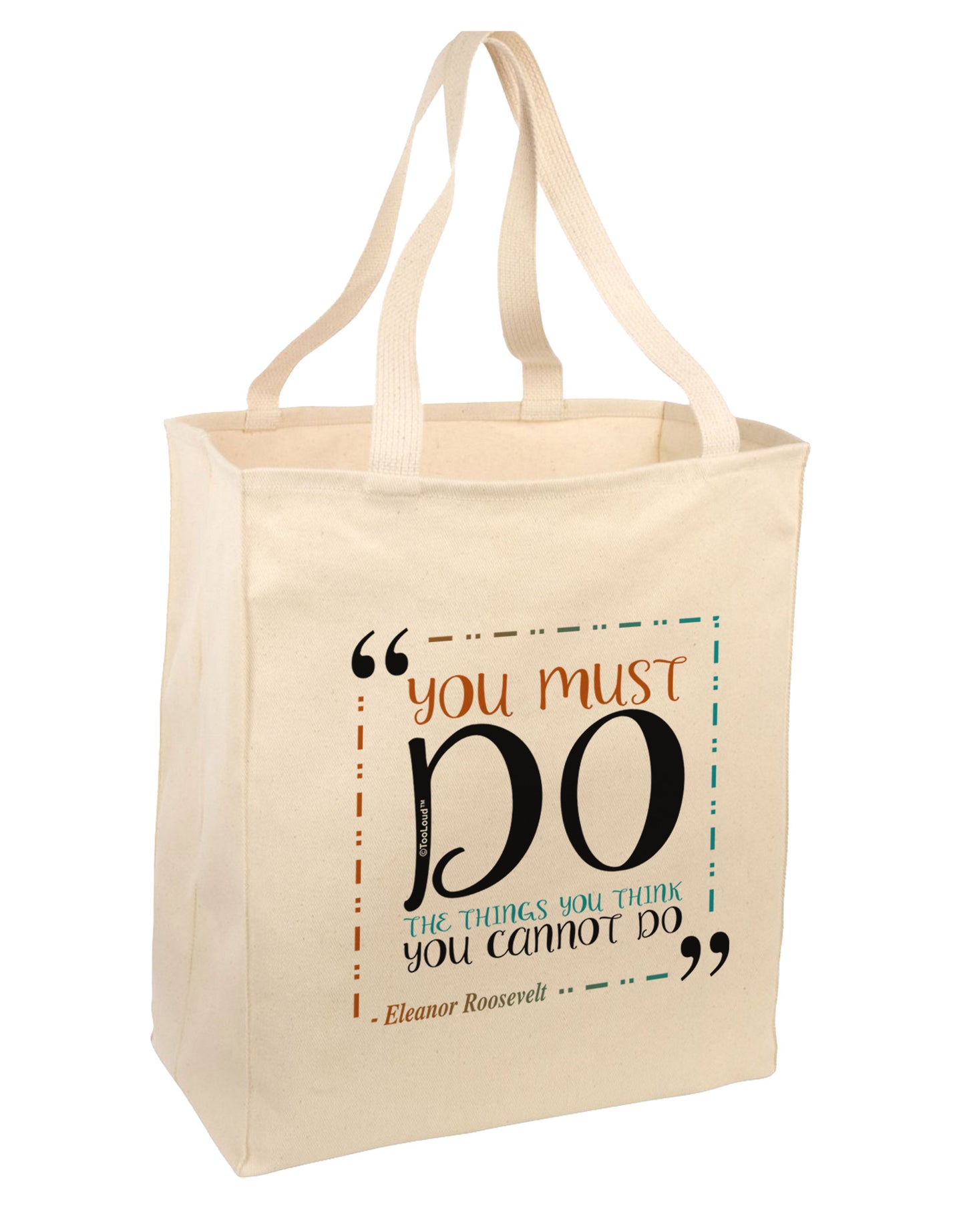 You Must Eleanor R Large Grocery Tote Bag-Natural-Grocery Tote-TooLoud-Natural-Large-Davson Sales