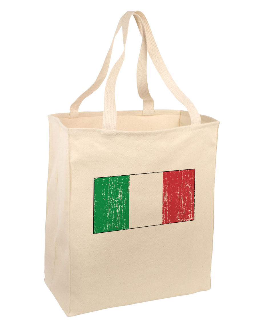 Italian Flag - Distressed Large Grocery Tote Bag by TooLoud-Grocery Tote-TooLoud-Natural-Large-Davson Sales