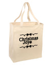 Christmas Joy BnW Large Grocery Tote Bag-Grocery Tote-TooLoud-Natural-Large-Davson Sales