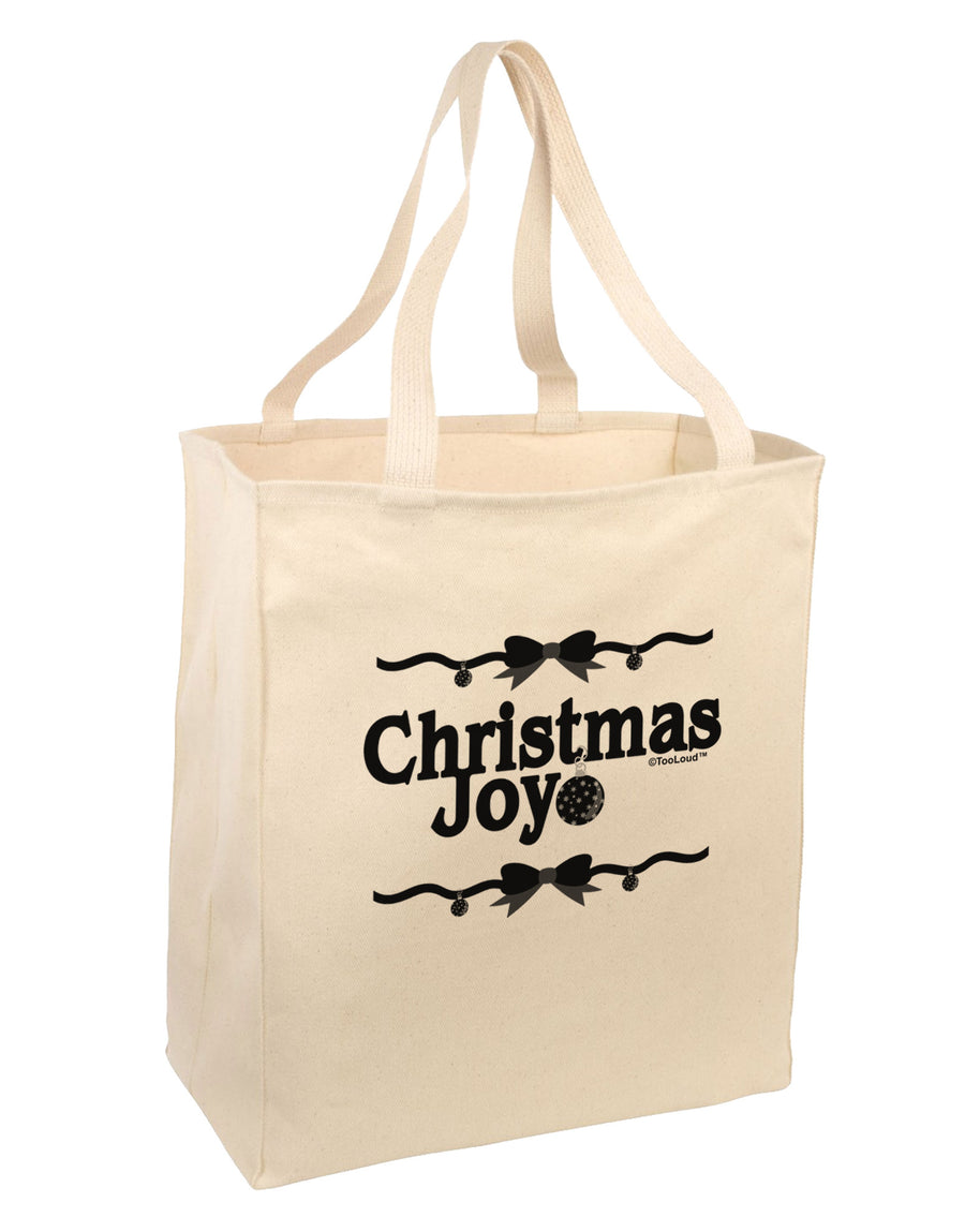 Christmas Joy BnW Large Grocery Tote Bag-Grocery Tote-TooLoud-Natural-Large-Davson Sales