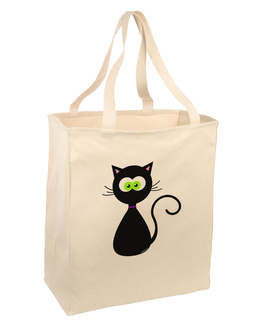 Black Cat Halloween Large Grocery Tote Bag-Grocery Tote-TooLoud-Natural-Large-Davson Sales