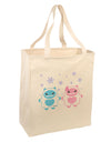 Cute Abominable Snowman Yeti Couple - Christmas Large Grocery Tote Bag-Grocery Tote-TooLoud-Natural-Large-Davson Sales