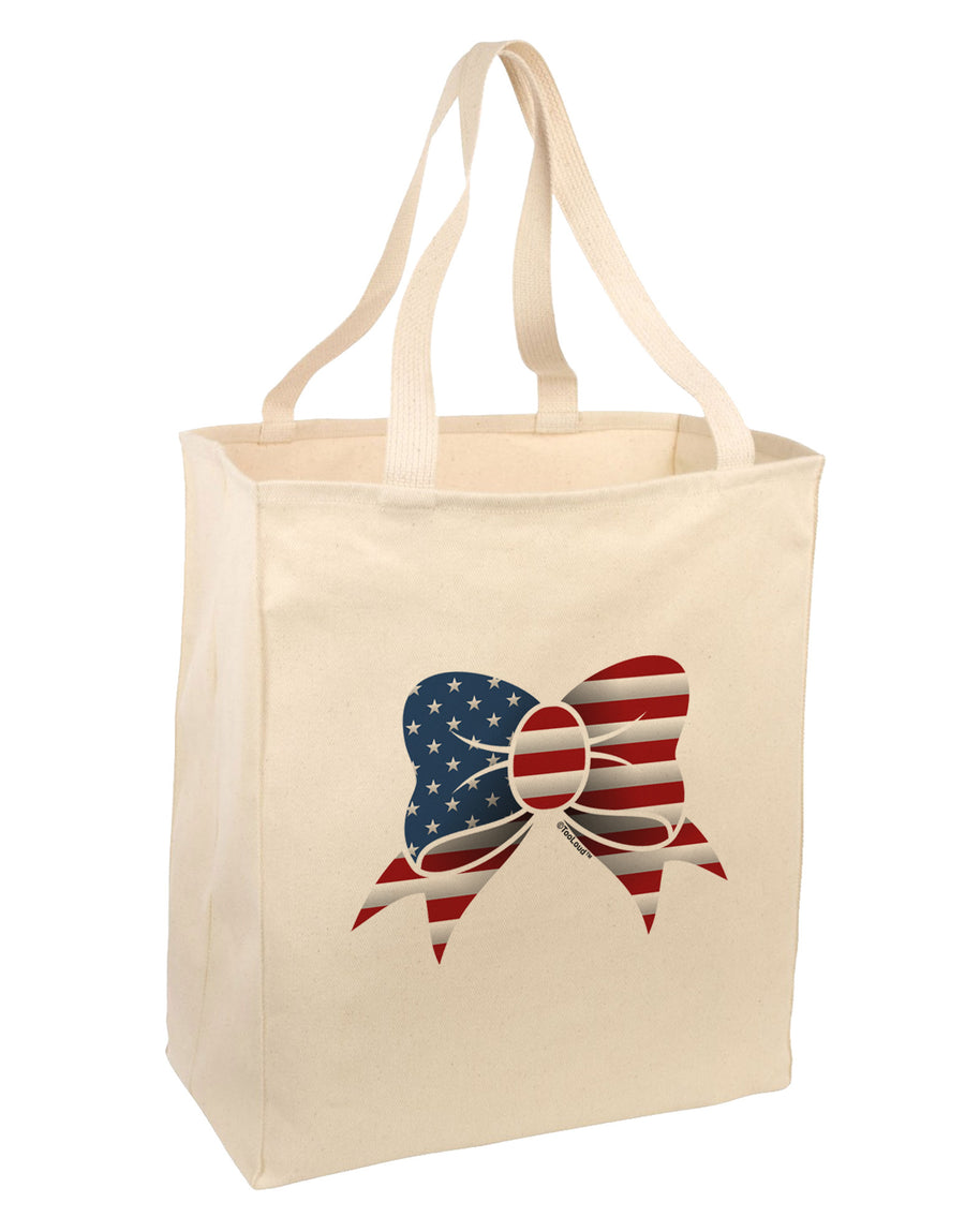 Patriotic Bow Large Grocery Tote Bag-Grocery Tote-TooLoud-Natural-Large-Davson Sales