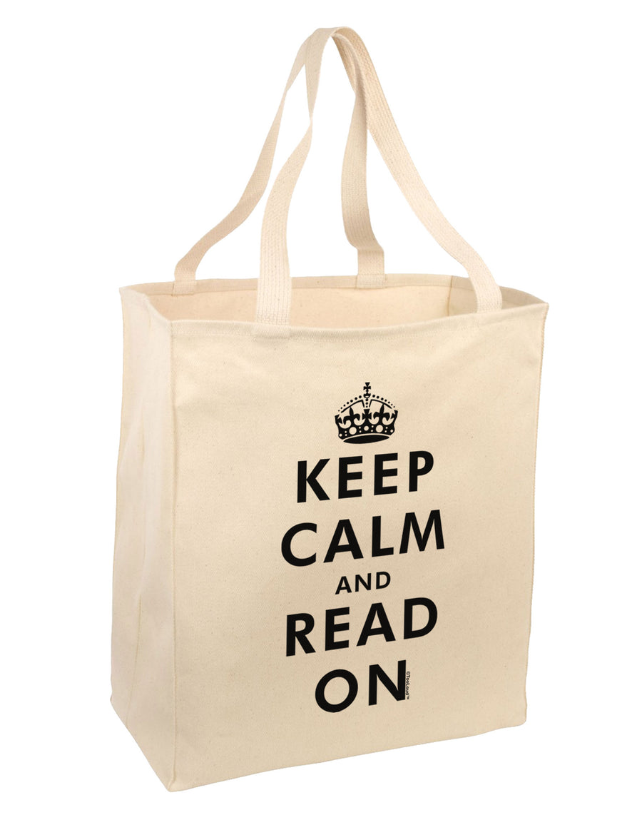 Keep Calm and Read On Large Grocery Tote Bag-Natural-Grocery Tote-TooLoud-Natural-Large-Davson Sales