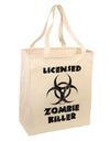 Licensed Zombie Killer - Biohazard Large Grocery Tote Bag by TooLoud-Grocery Tote-TooLoud-Natural-Large-Davson Sales