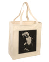 Tyrannosaurus Rex Design - Grayscale Large Grocery Tote Bag by TooLoud-Grocery Tote-TooLoud-Natural-Large-Davson Sales