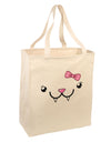 Kyu-T Face - Fangie Cute Girl Vampire Bat Large Grocery Tote Bag-Grocery Tote-TooLoud-Natural-Large-Davson Sales