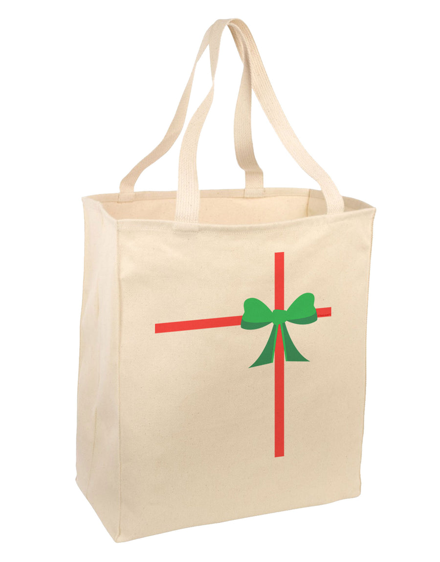 Christmas Present Gift Large Grocery Tote Bag-Grocery Tote-TooLoud-Natural-Large-Davson Sales