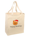 Meowy Christmas Cute Cat Santa Hat Large Grocery Tote Bag-Grocery Tote-TooLoud-Natural-Large-Davson Sales