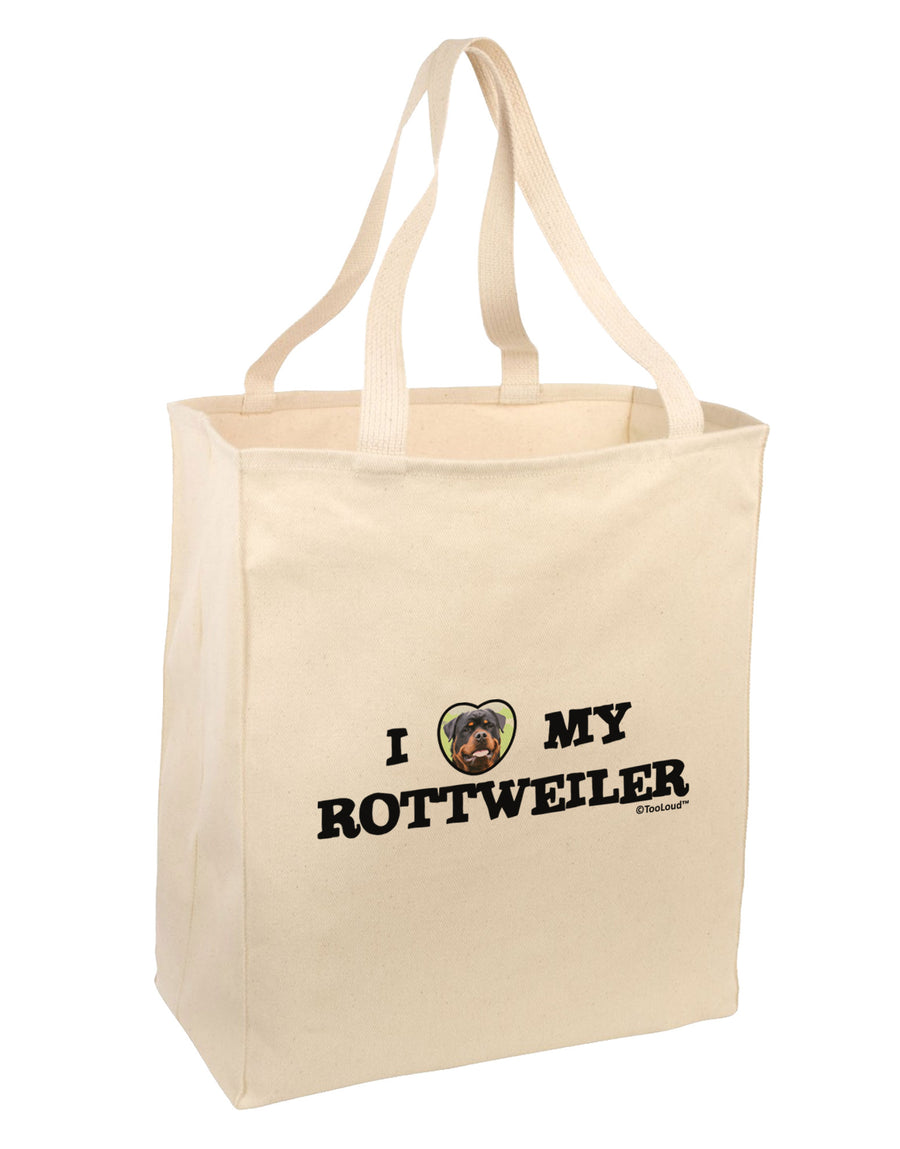 I Heart My Rottweiler Large Grocery Tote Bag by TooLoud-Grocery Tote-TooLoud-Natural-Large-Davson Sales