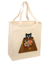 Anime Cat Loves Sushi Large Grocery Tote Bag-Natural by TooLoud