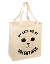 My Cats are my Valentines Large Grocery Tote Bag by TooLoud-TooLoud-Natural-Davson Sales
