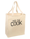 Kiss the Cook Grill Master - Text Large Grocery Tote Bag by TooLoud-Grocery Tote-TooLoud-Natural-Large-Davson Sales