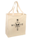 Compass Rose - Skull and Crossbones Large Grocery Tote Bag-Grocery Tote-TooLoud-Natural-Large-Davson Sales