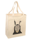 Scary Buny Face Watercolor Large Grocery Tote Bag-Grocery Tote-TooLoud-Natural-Large-Davson Sales