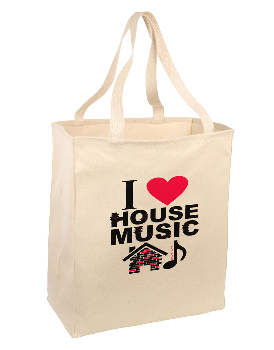 I Love House Pink Large Grocery Tote Bag-Grocery Tote-TooLoud-Natural-Large-Davson Sales