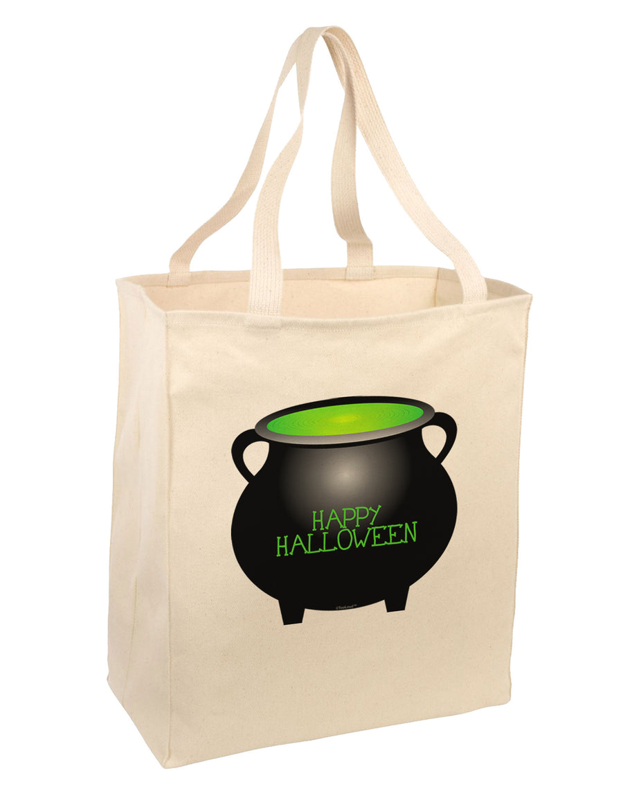 Witches Cauldron Happy Halloween Large Grocery Tote Bag-Grocery Tote-TooLoud-Natural-Large-Davson Sales