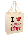 I Love Heart My Wife Large Grocery Tote Bag-Grocery Tote-TooLoud-Natural-Large-Davson Sales