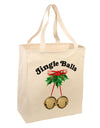 Jingle Balls with Text Large Grocery Tote Bag-Grocery Tote-TooLoud-Natural-Large-Davson Sales